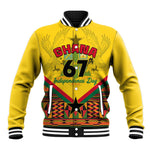 Ghana Independence Day Baseball Jacket with Freedom and Justice and African Pattern LT01