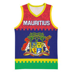 Mauritius Independence Day Basketball Jersey with Stella Clavisque Maris Indici and Floral Pattern - African Pride