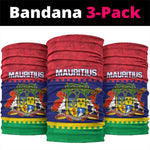 Mauritius Independence Day Neck Gaiter Stella Clavisque Maris Indici and Floral Pattern LT01