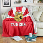 Tunisia Independence Day Blanket with Coat of Arms and Flag Style