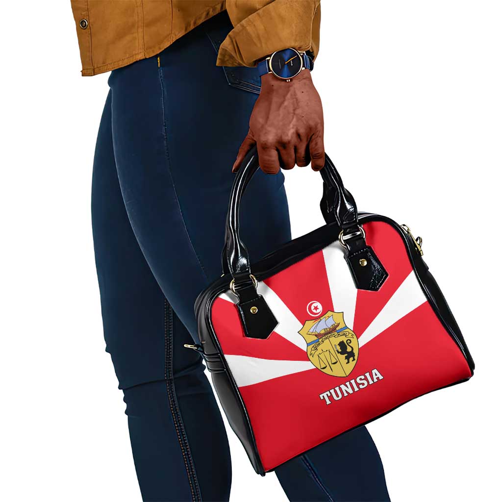 Tunisia Independence Day Shoulder Handbag with Coat of Arms and Flag Style
