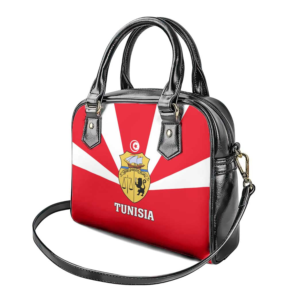 Tunisia Independence Day Shoulder Handbag with Coat of Arms and Flag Style