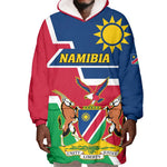 Namibia Independence Day Wearable Blanket Hoodie with Coat of Arms in Unique Style