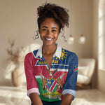 Namibia Independence Day Women Casual Shirt with Coat of Arms in Unique Style LT01