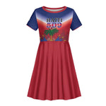 Personalized Afro Haiti 509 Kid Short Sleeve Dress Repiblik d Ayiti