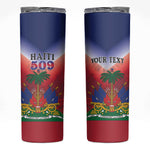 Personalized Afro Haiti 509 Skinny Tumbler Repiblik d Ayiti