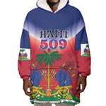 Personalized Afro Haiti 509 Wearable Blanket Hoodie Repiblik d Ayiti
