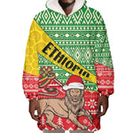 Ethiopia Christmas Wearable Blanket Hoodie - Melkam Gena with African Pattern