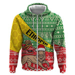 Ethiopia Christmas Zip Hoodie - Melkam Gena with African Pattern