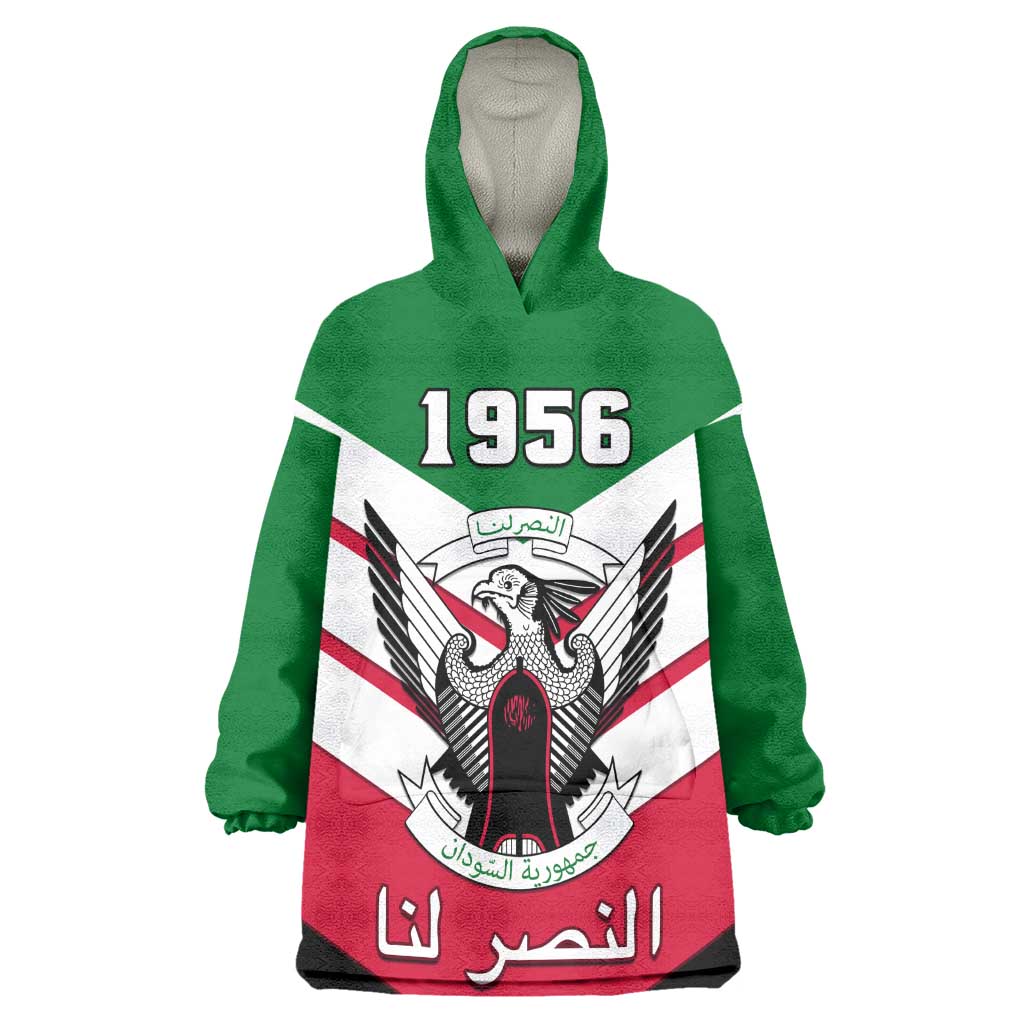 Sudan Independence Day KId Wearable Blanket Hoodie with Sudanese Secretary Bird
