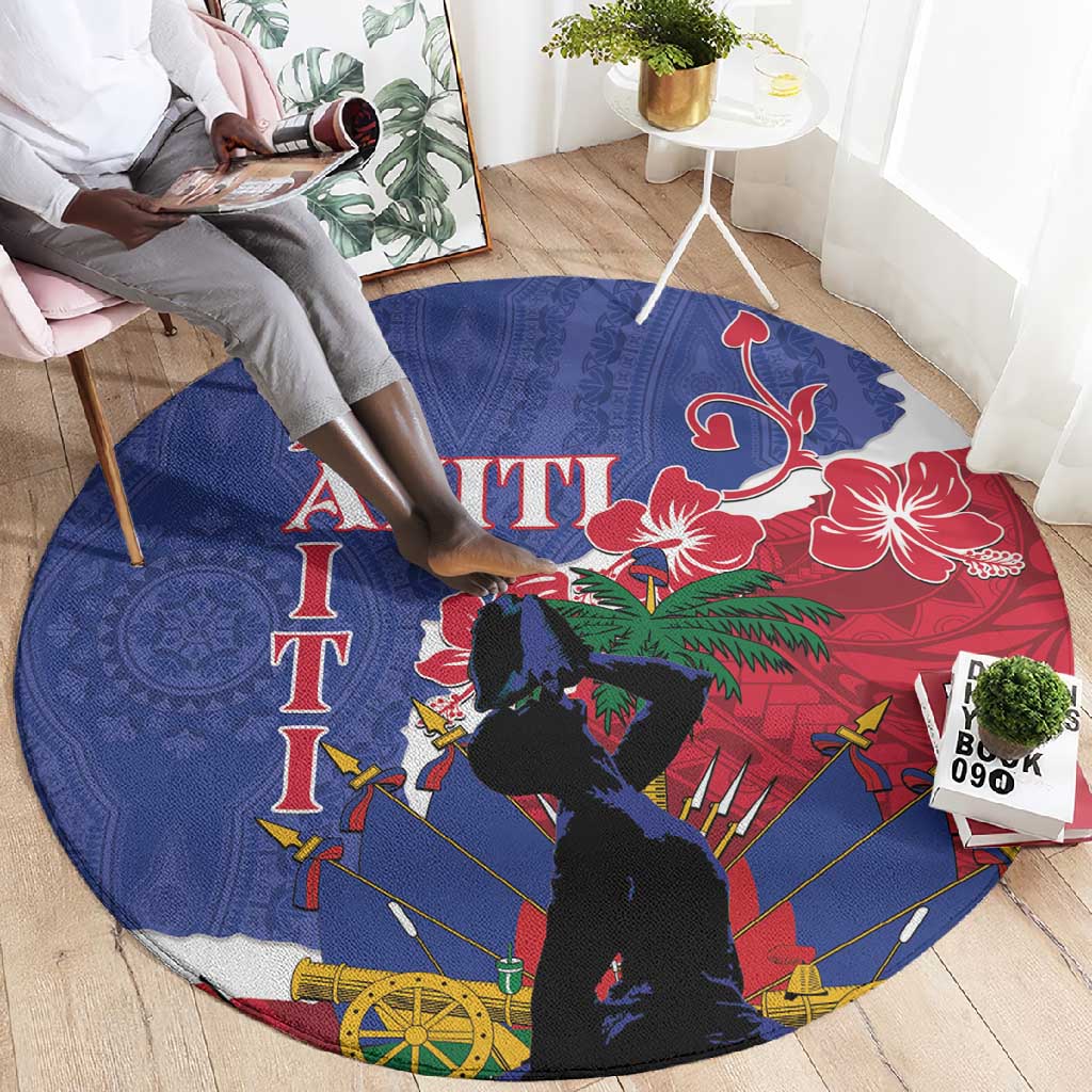 Personalised Afro Haiti Le Marron Inconnu Round Carpet Dashiki Mix Polynesian Pattern