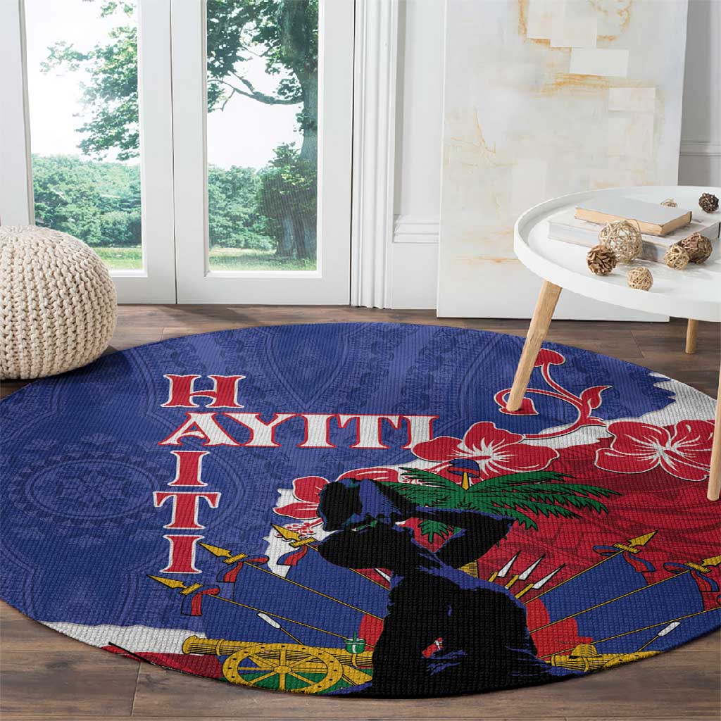 Personalised Afro Haiti Le Marron Inconnu Round Carpet Dashiki Mix Polynesian Pattern