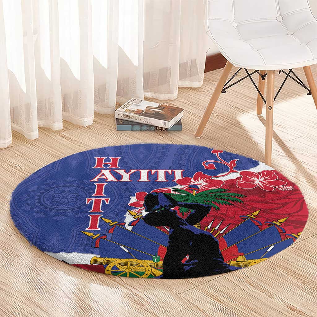 Personalised Afro Haiti Le Marron Inconnu Round Carpet Dashiki Mix Polynesian Pattern