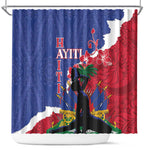 Personalised Afro Haiti Le Marron Inconnu Shower Curtain Dashiki Mix Polynesian Pattern