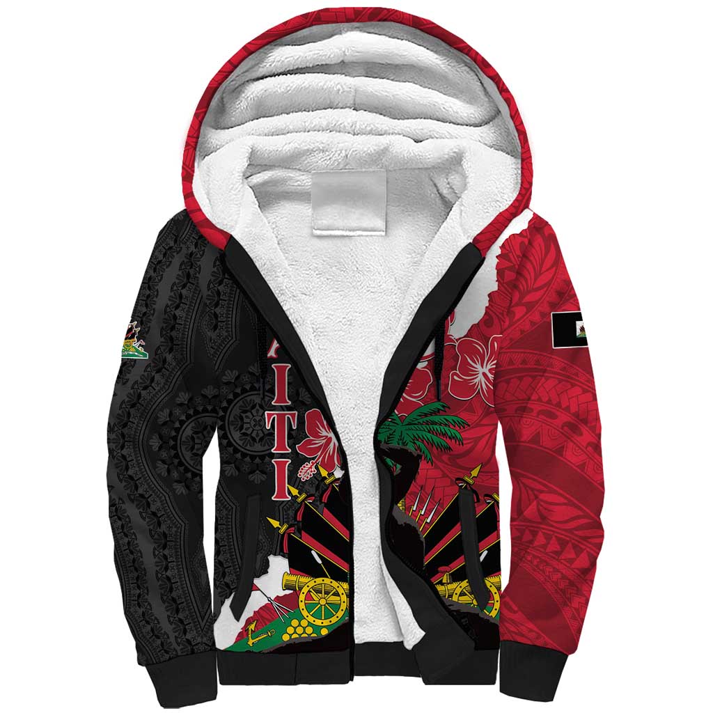 Personalised Afro Lesotho Sherpa Hoodie Black Rhinoceros Aloe Polyphylla LT15