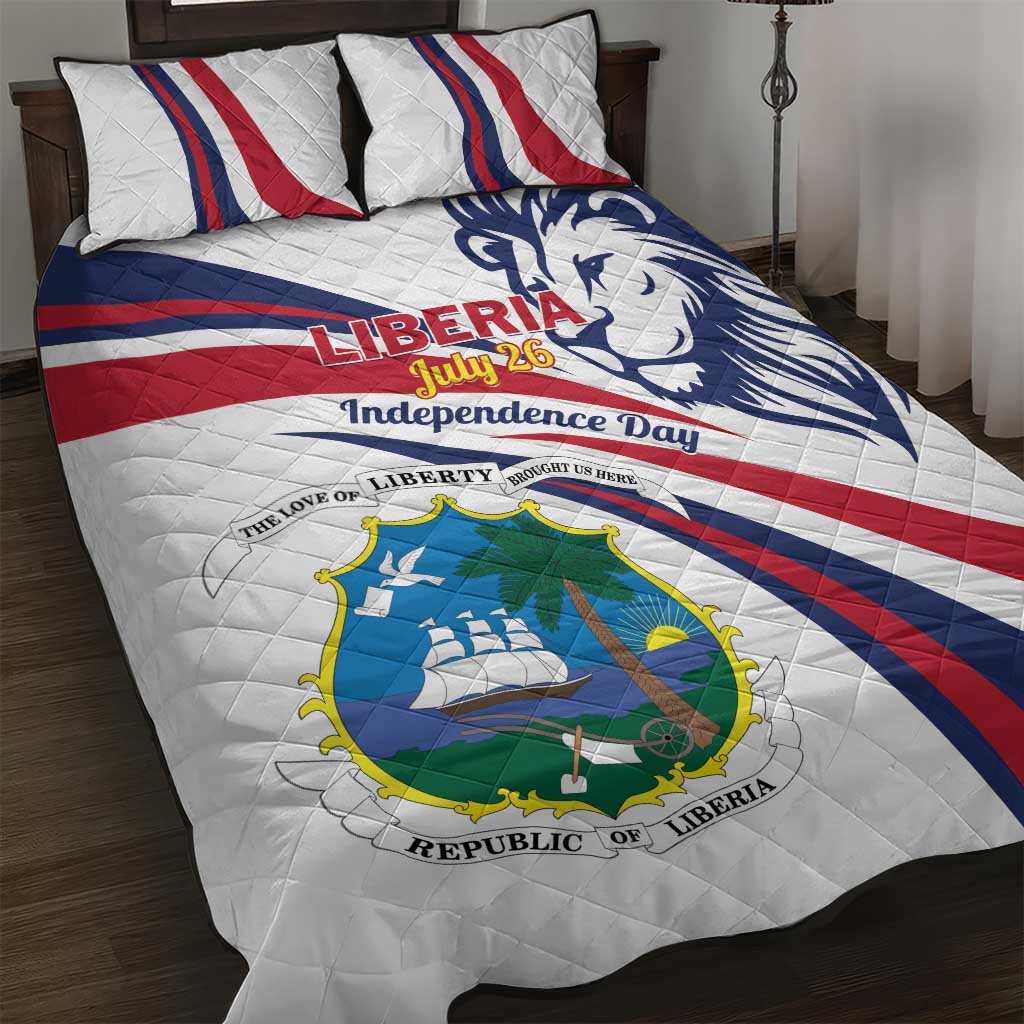 Liberia Independence Day Quilt Bed Set July 26 Lion Coat of Arms