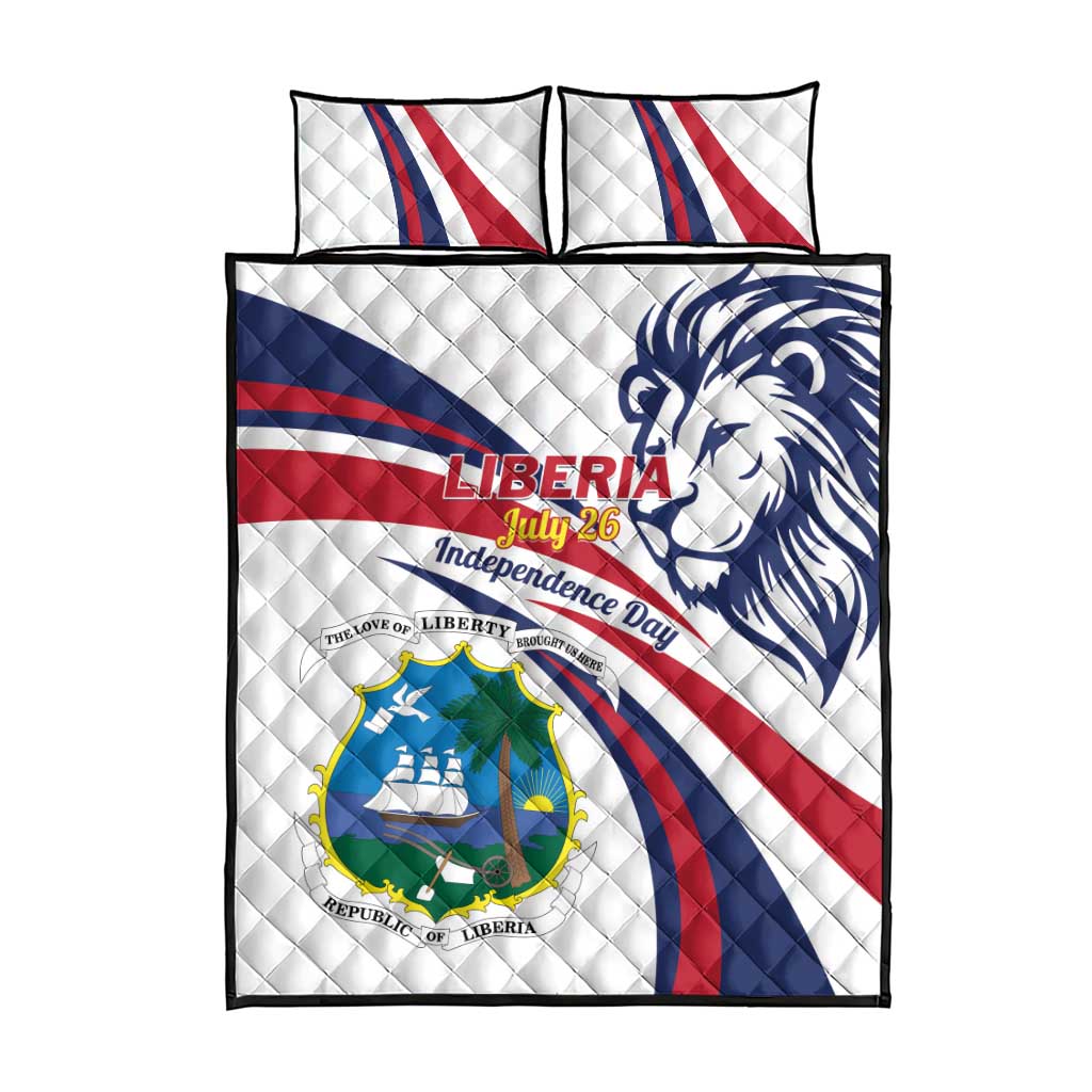 Liberia Independence Day Quilt Bed Set July 26 Lion Coat of Arms