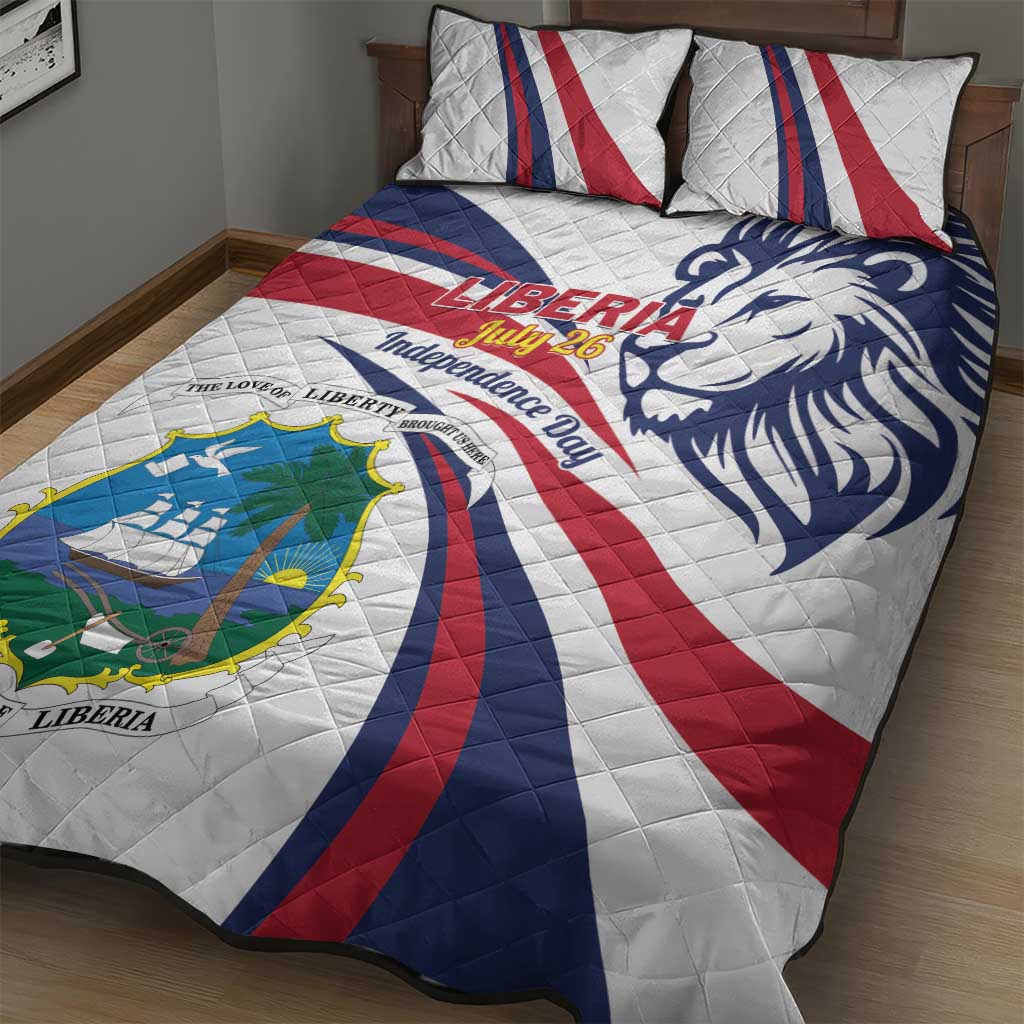 Liberia Independence Day Quilt Bed Set July 26 Lion Coat of Arms