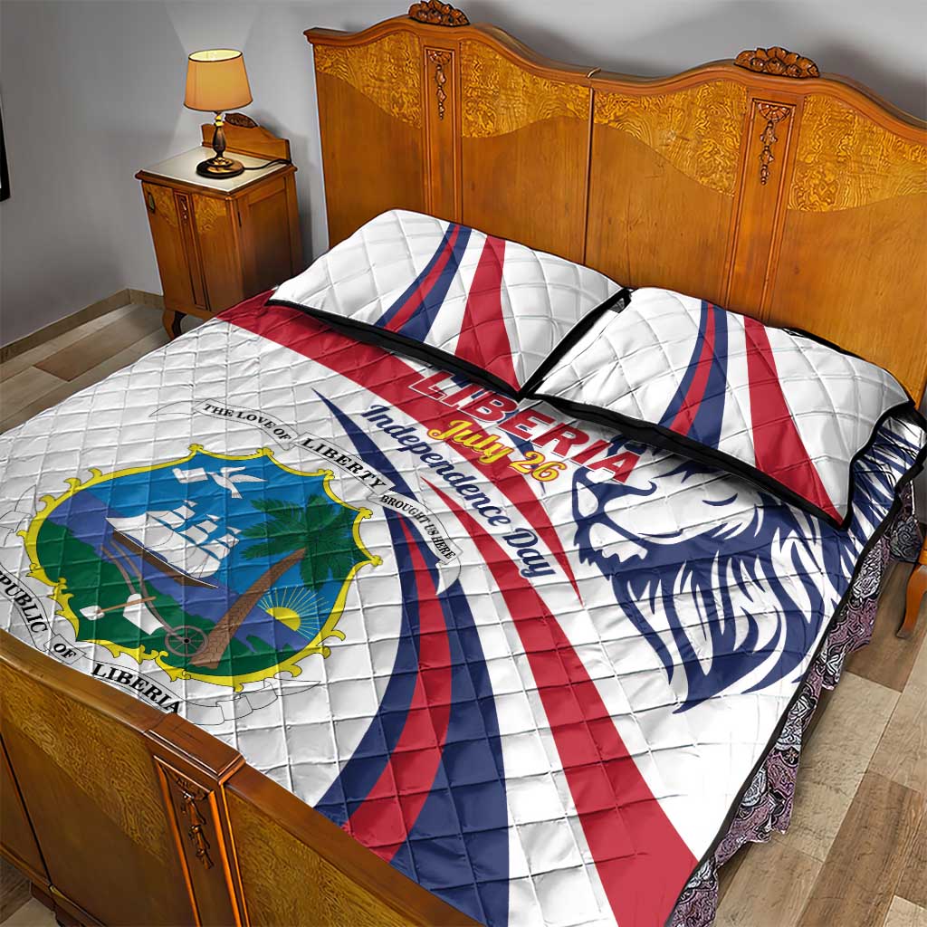 Liberia Independence Day Quilt Bed Set July 26 Lion Coat of Arms