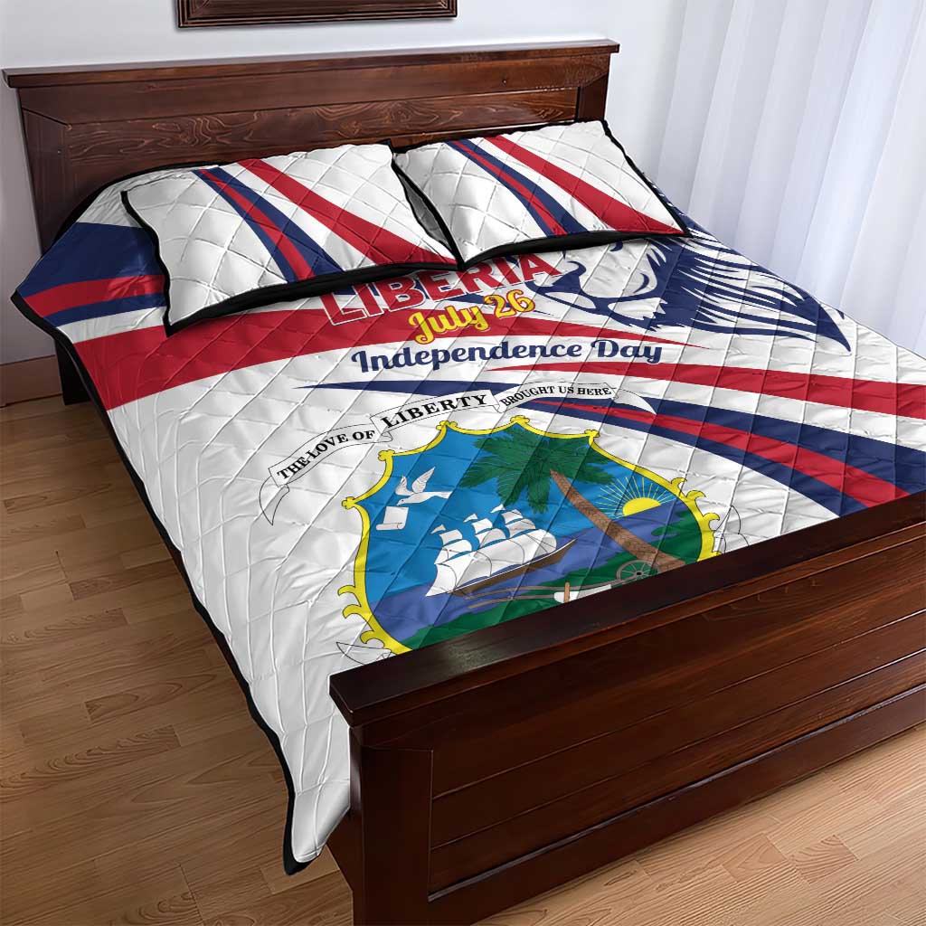 Liberia Independence Day Quilt Bed Set July 26 Lion Coat of Arms