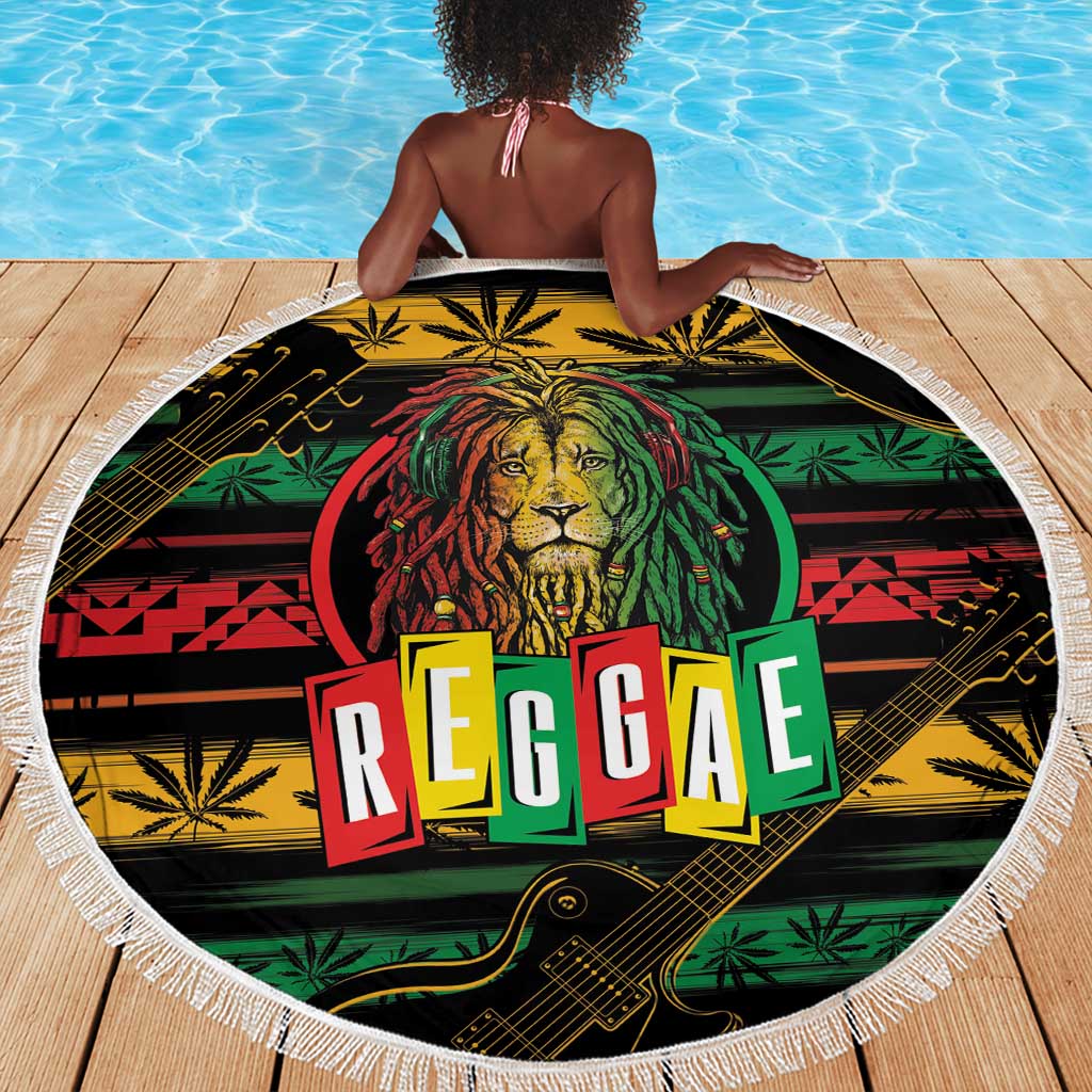 International Reggae Day Beach Blanket Rastafarian Lion Legend of Reggae