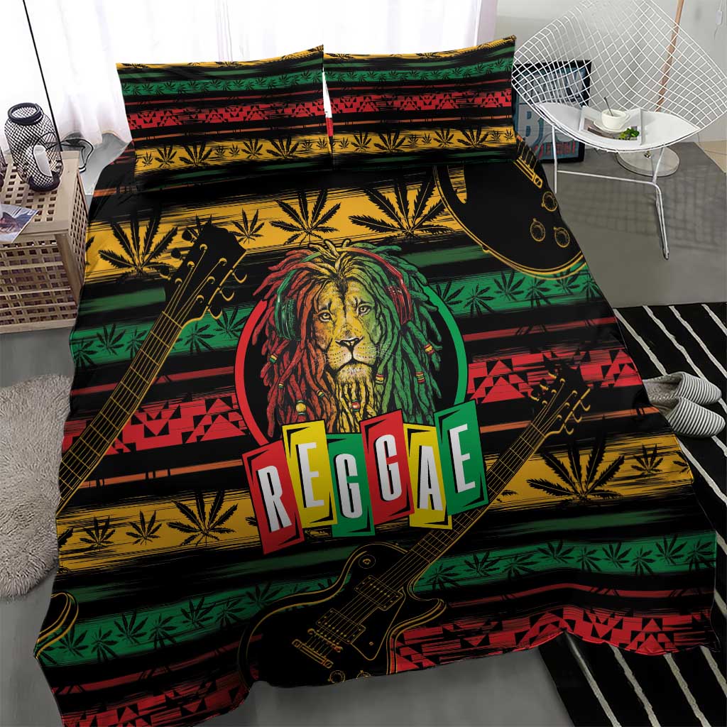 International Reggae Day Bedding Set Rastafarian Lion Legend of Reggae