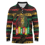 International Reggae Day Long Sleeve Polo Shirt Rastafarian Lion Legend of Reggae