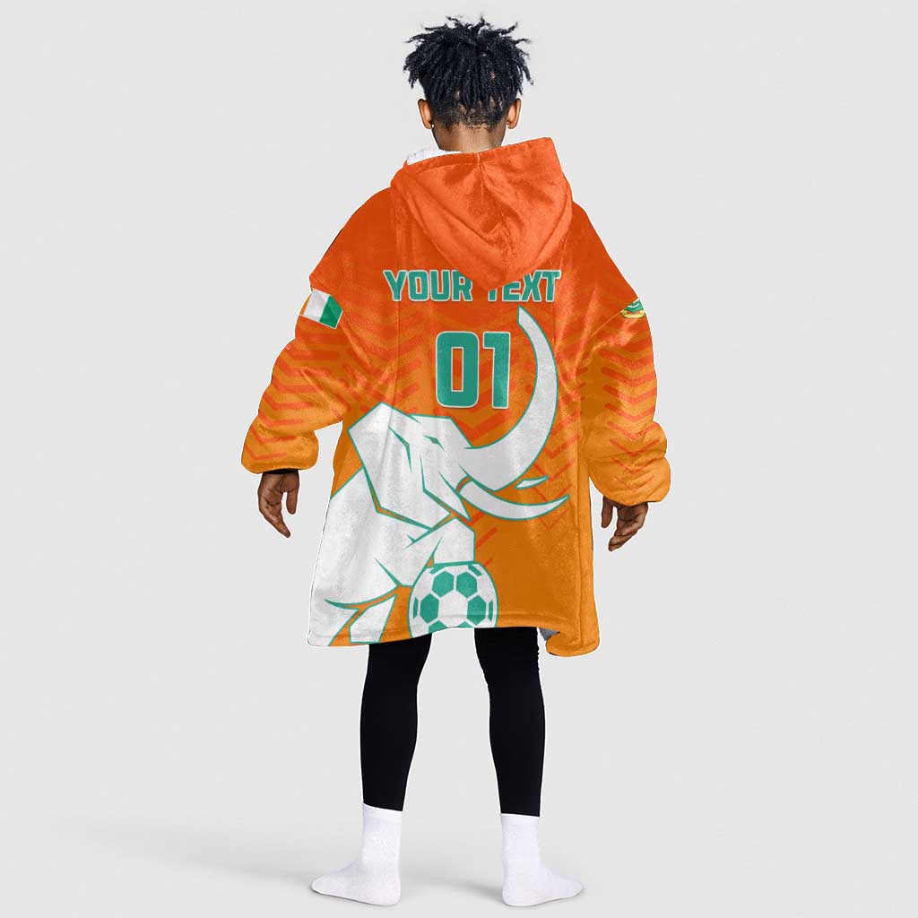 Ivory Coast Football KId Wearable Blanket Hoodie - Go Les Elephants
