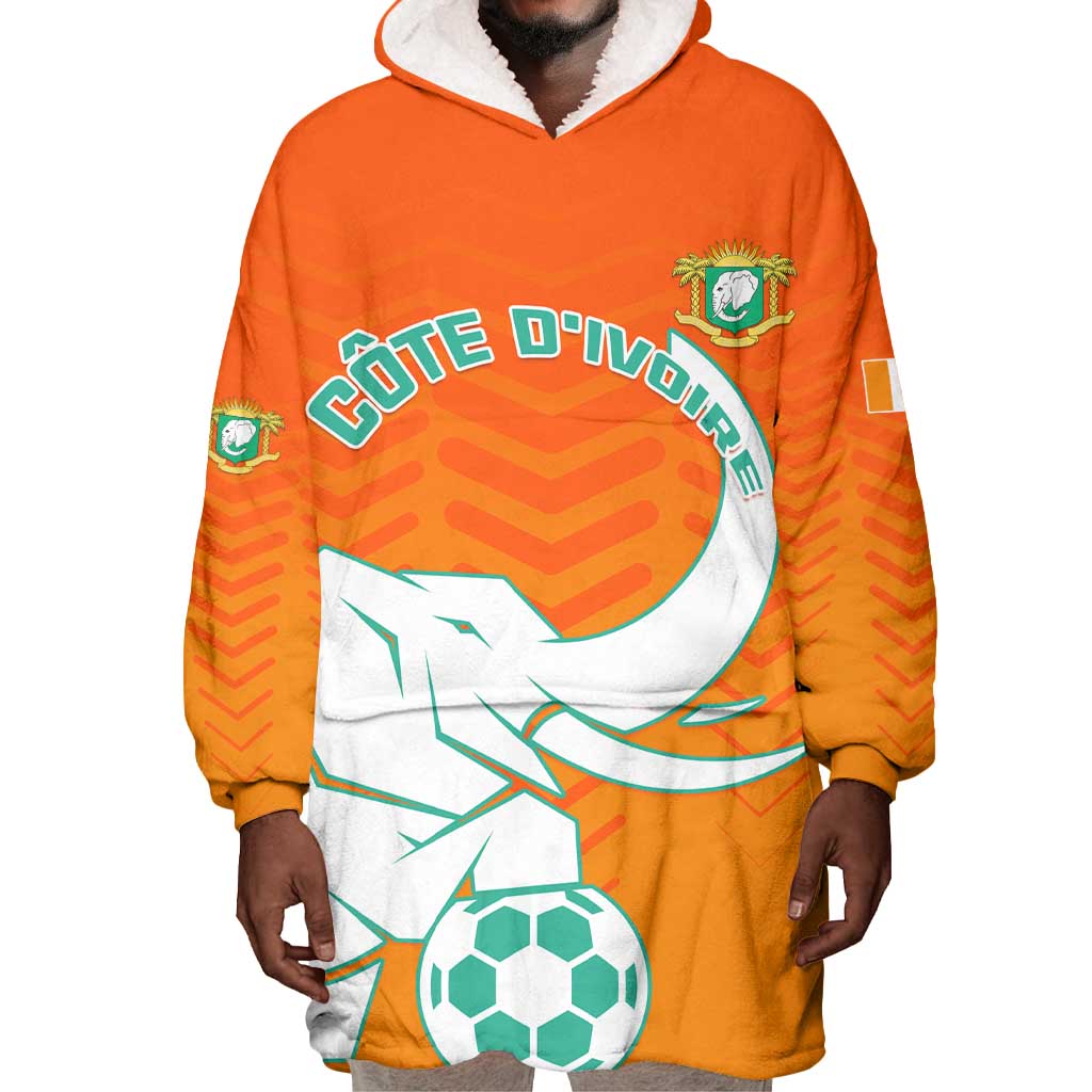 Ivory Coast Football Wearable Blanket Hoodie - Go Les Elephants