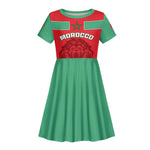Morocco Football Kid Short Sleeve Dress - Go The Atlas Lions
