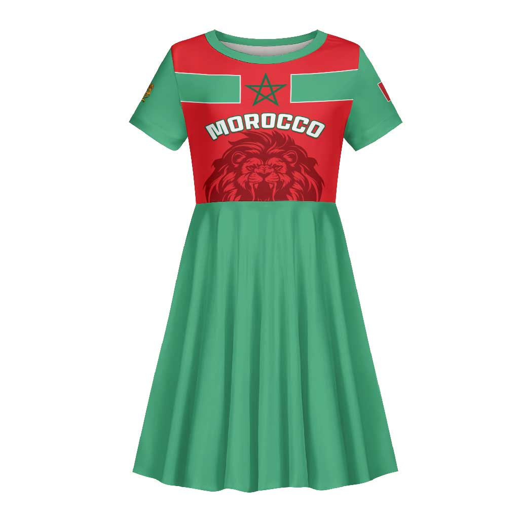 Morocco Football Kid Short Sleeve Dress - Go The Atlas Lions