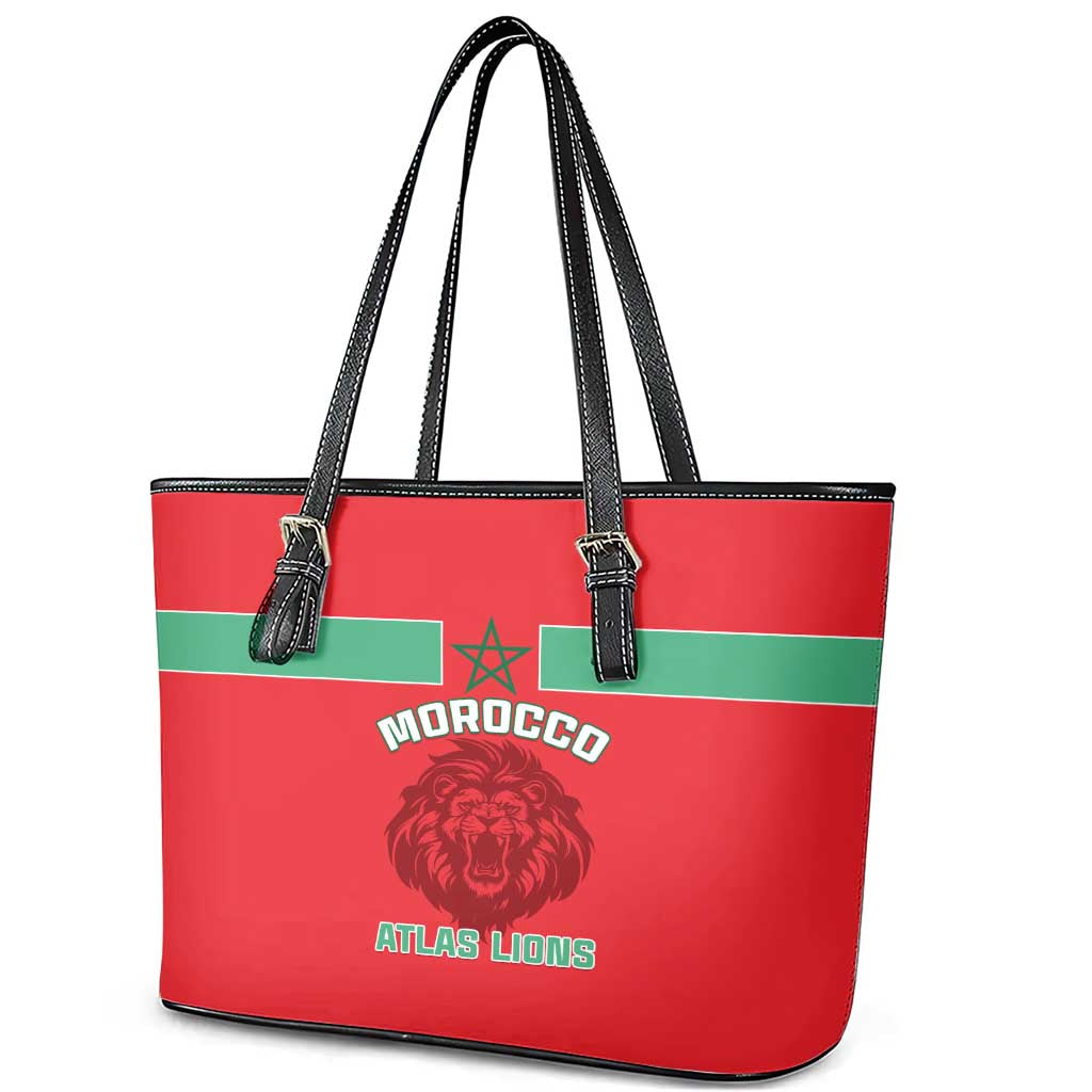 Morocco Football Leather Tote Bag - Go The Atlas Lions
