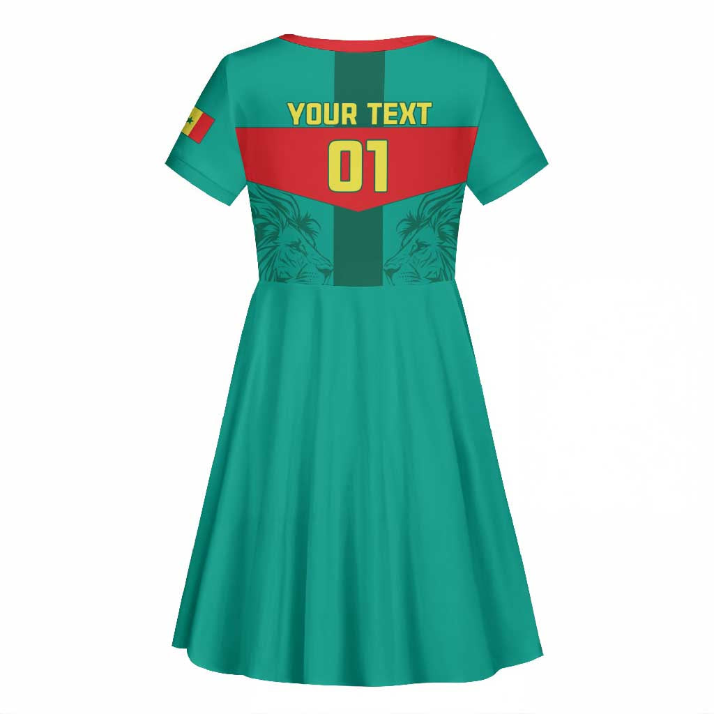 Support the Lions of Teranga - Senegal Football Kid Short Sleeve Dress