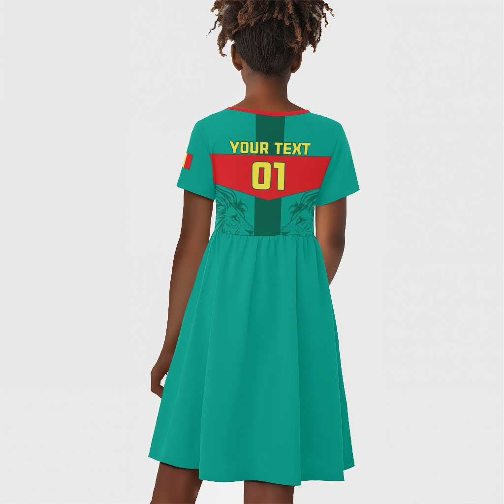 Support the Lions of Teranga - Senegal Football Kid Short Sleeve Dress