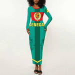 Support the Lions of Teranga - Senegal Football Long Sleeve Bodycon Dress LT01