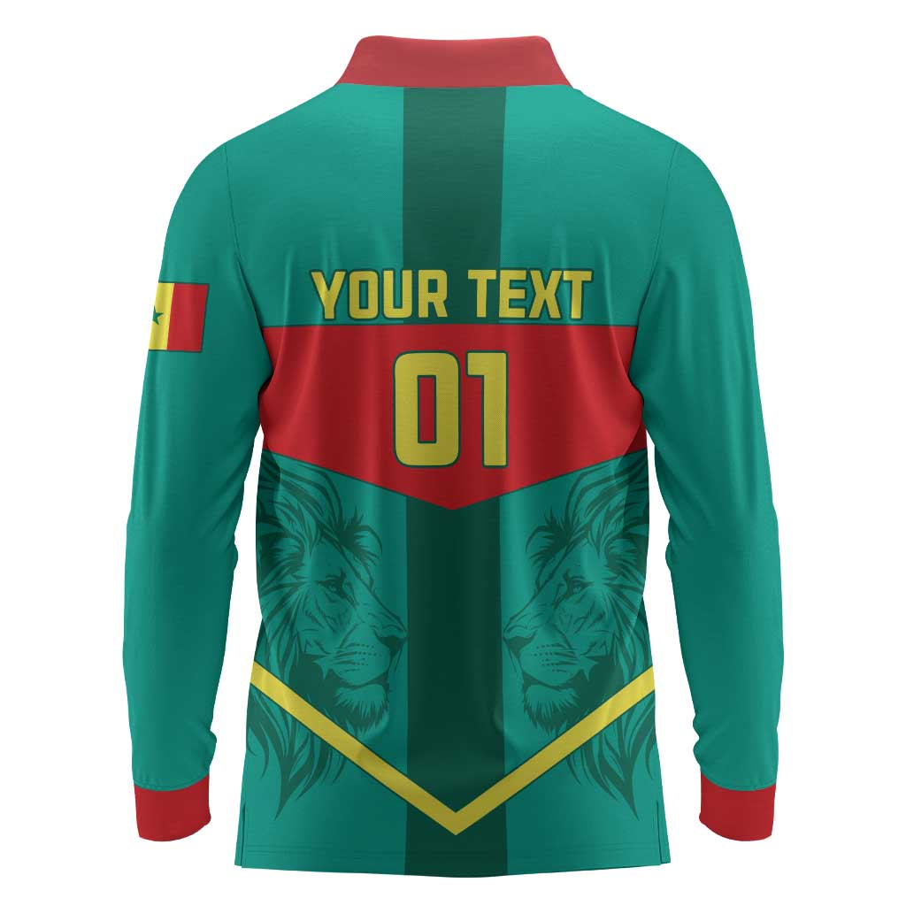 Support the Lions of Teranga - Senegal Football Long Sleeve Polo Shirt