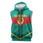 Support the Lions of Teranga - Senegal Football Sleeveless Zip Hoodie - African Pride