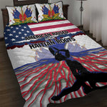Afro Haiti Heritage Month 2025 Quilt Bed Set American Raised With Haitian Roots