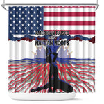 Afro Haiti Heritage Month 2025 Shower Curtain American Raised With Haitian Roots