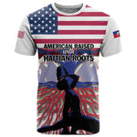 Afro Haiti Heritage Month 2025 T shirt American Raised With Haitian Roots