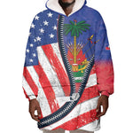 Haitian Americans Zipper Stylized Wearable Blanket Hoodie Haiti Heritage Month 2025