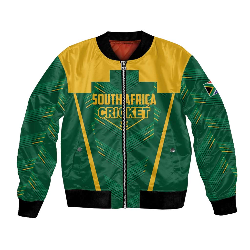 Custom South Africa Cricket Bomber Jacket SA Protea Woza Nawe