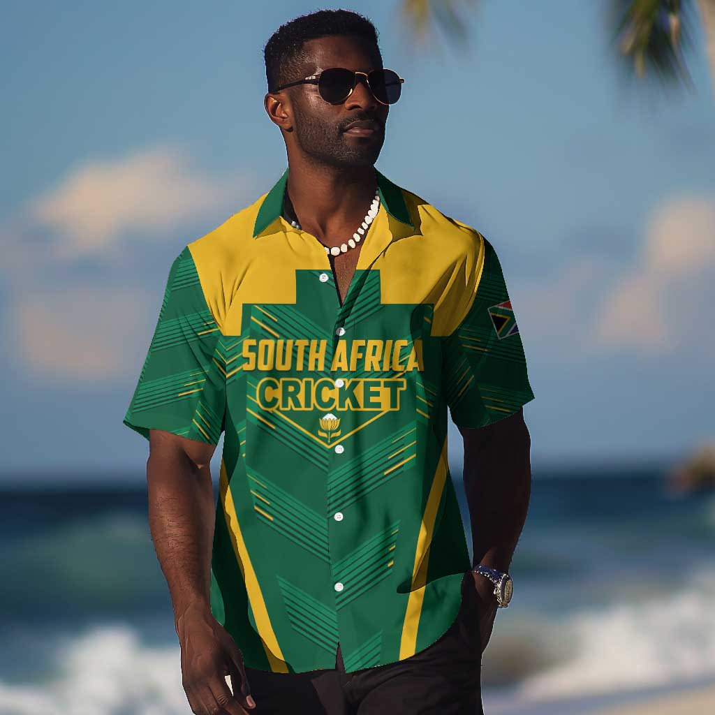 Custom South Africa Cricket Hawaiian Shirt SA Protea Woza Nawe