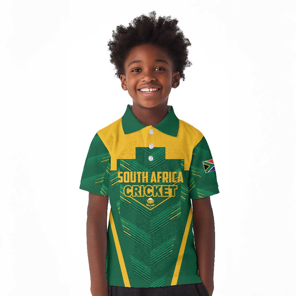 Custom South Africa Cricket Kid Polo Shirt SA Protea Woza Nawe