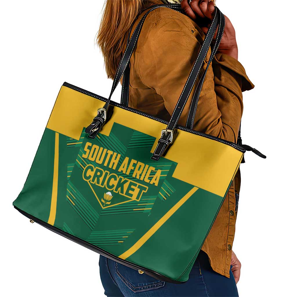 South Africa Cricket Leather Tote Bag SA Protea Woza Nawe