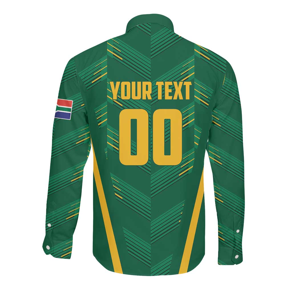 Custom South Africa Cricket Long Sleeve Button Shirt SA Protea Woza Nawe