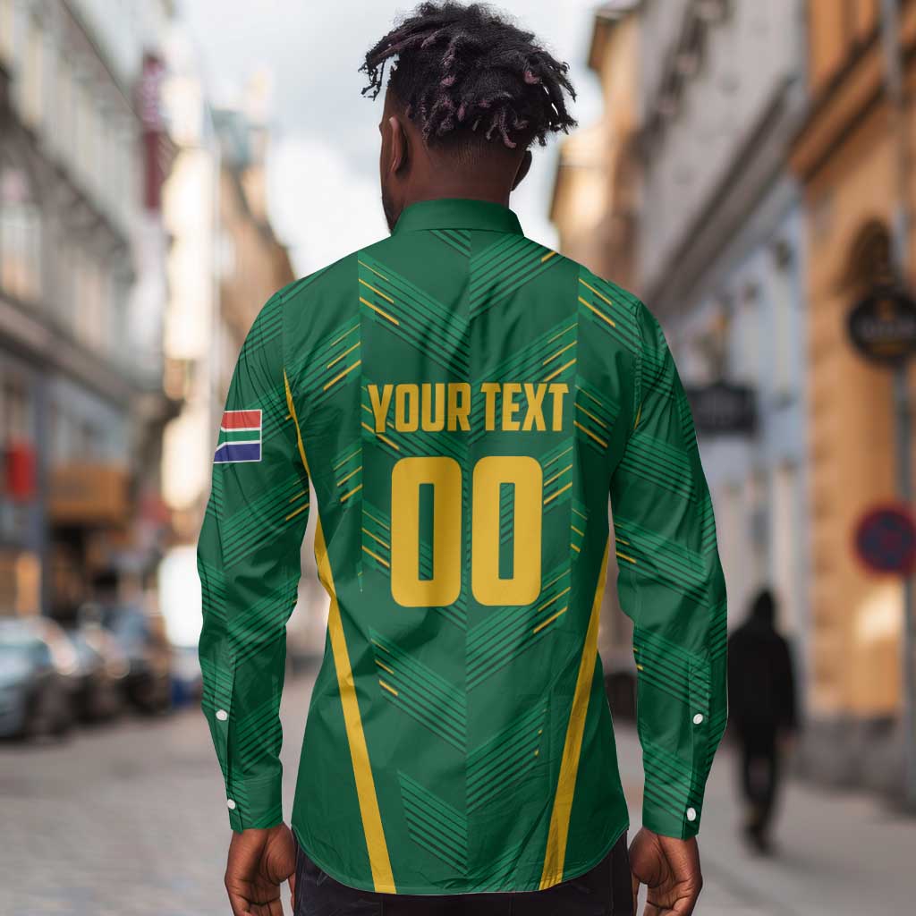 Custom South Africa Cricket Long Sleeve Button Shirt SA Protea Woza Nawe