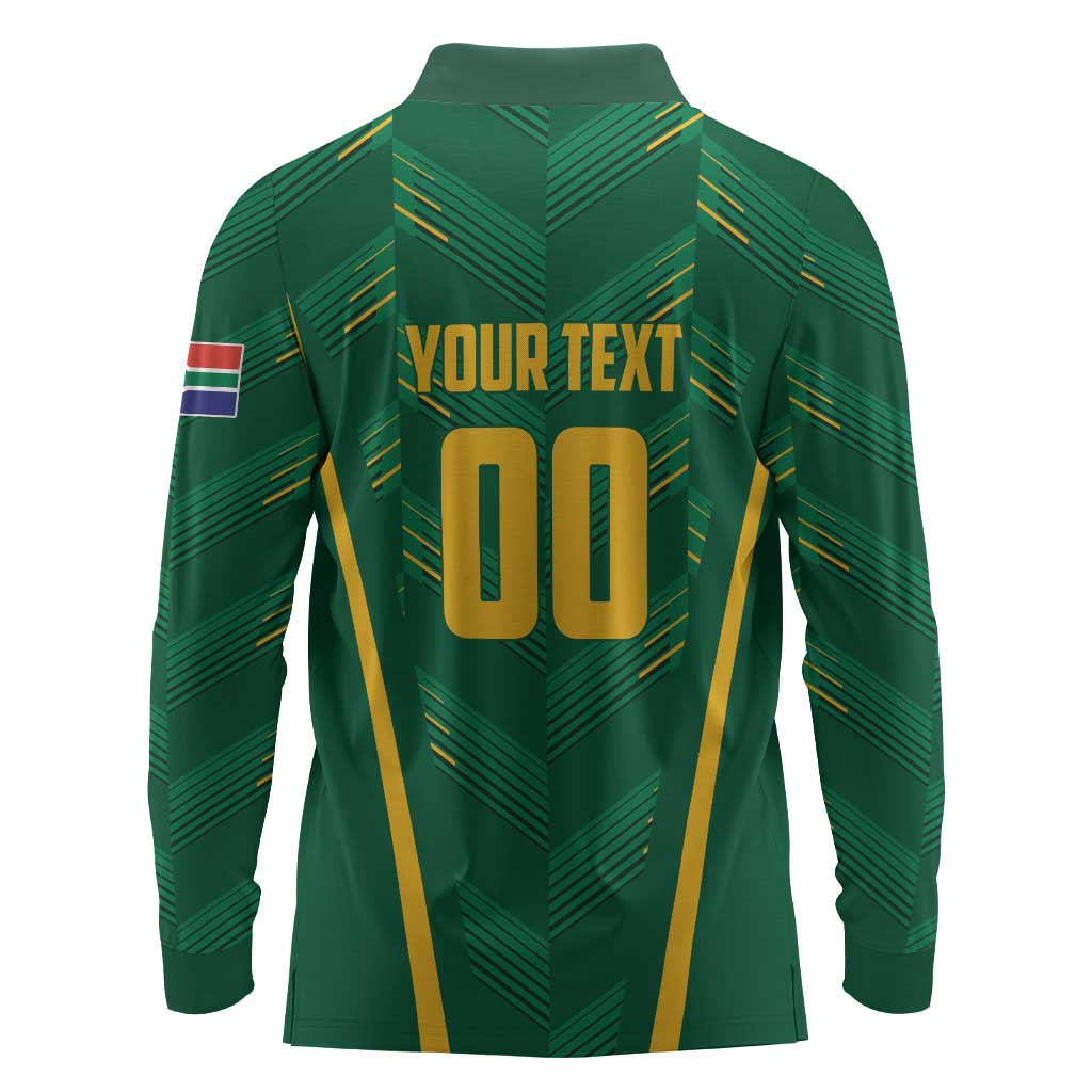 Custom South Africa Cricket Long Sleeve Polo Shirt SA Protea Woza Nawe
