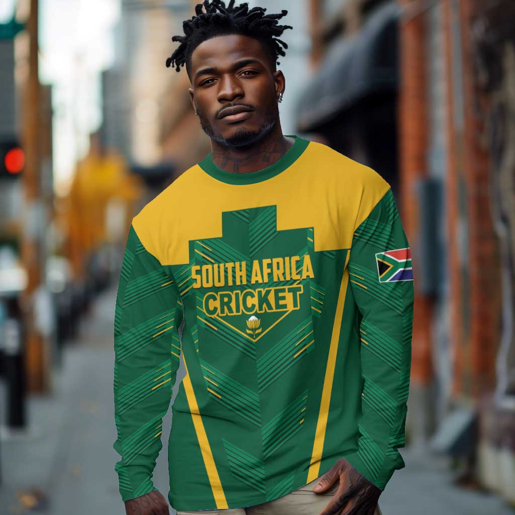 Custom South Africa Cricket Long Sleeve Shirt SA Protea Woza Nawe