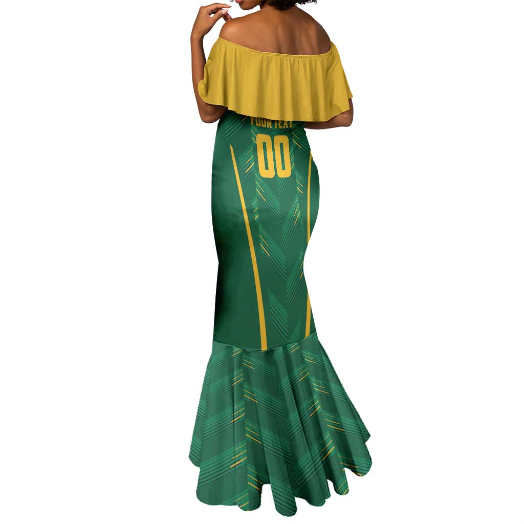 Custom South Africa Cricket Mermaid Dress SA Protea Woza Nawe
